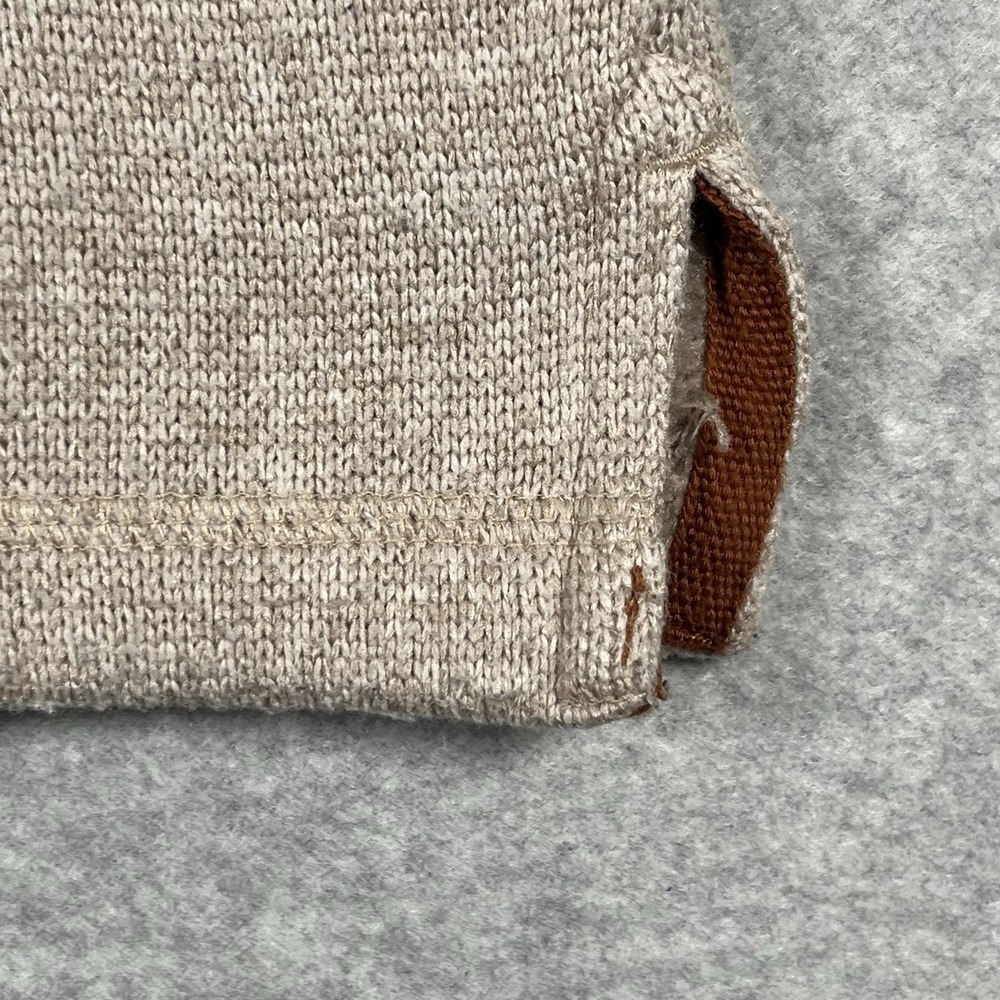Woolrich 1/4 Snap Button Pullover Sweater Men's XL Fleece Beige Long Sleeve READ - Picture 6 of 11